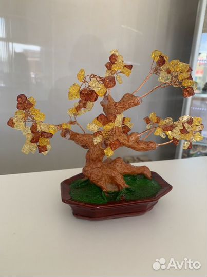 Дерево счастья с натуральными камнями: сердолик, а