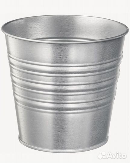 Кашпо икеа соккер, 14х12 см, оцинковка