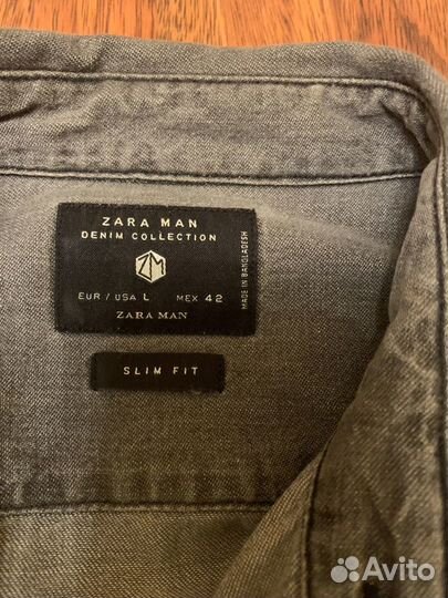 Zara джинсовая рубашка мужская