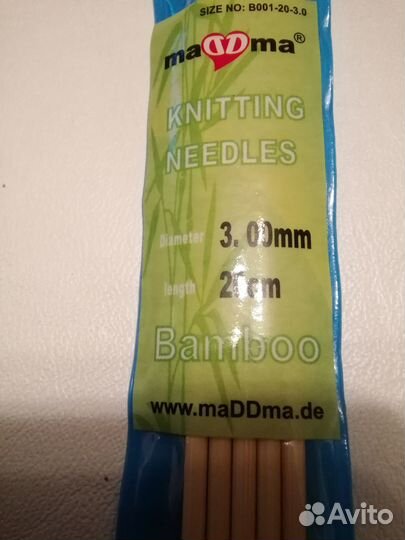 Спицы для вязания бамбуковые, метал
