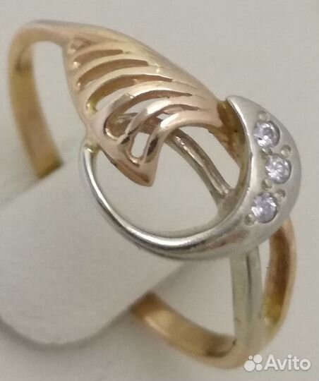 Кольцо / размер 17 / 1,57г / Золото585 / фианиты круглые