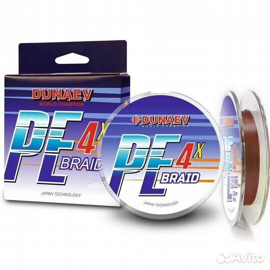 Шнур dunaev braid PE X4 150м 0,16мм (9,9 кг) корич