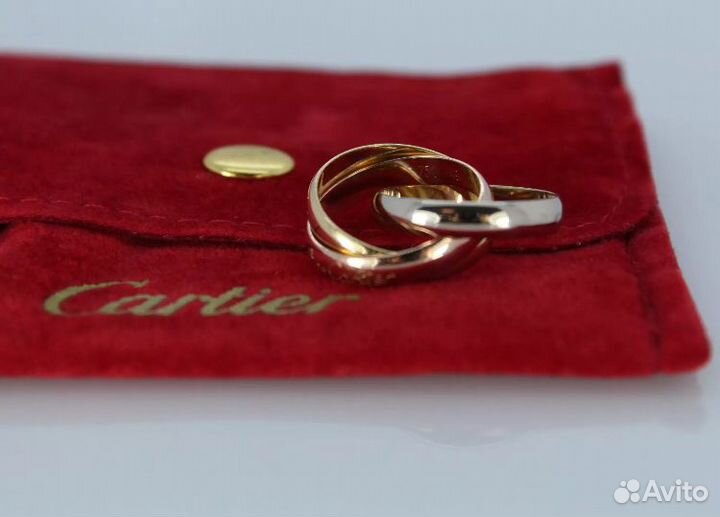 Золотое кольцо Cartier Trinity 8.4 гр