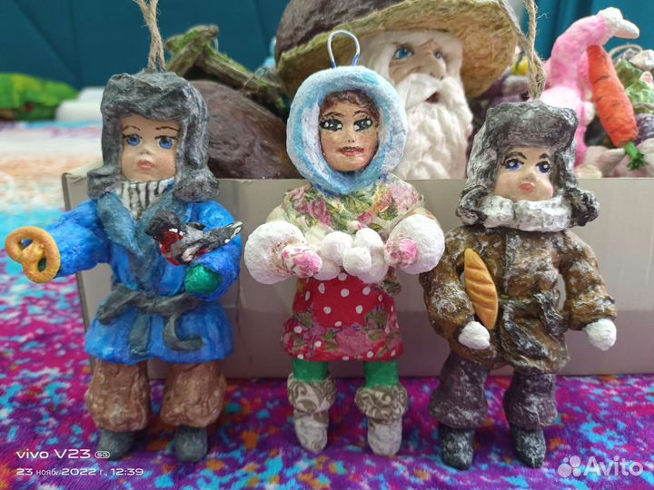 Ватные елочные игрушки новые