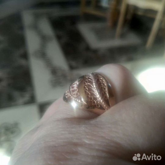 Серебряное кольцо позолоченное