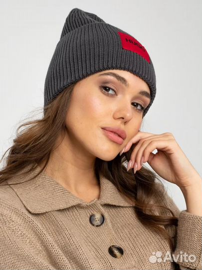 Шапка Hugo женская серая