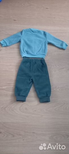 Новый теплый флисовый костюм (толстовка, штаны) 74