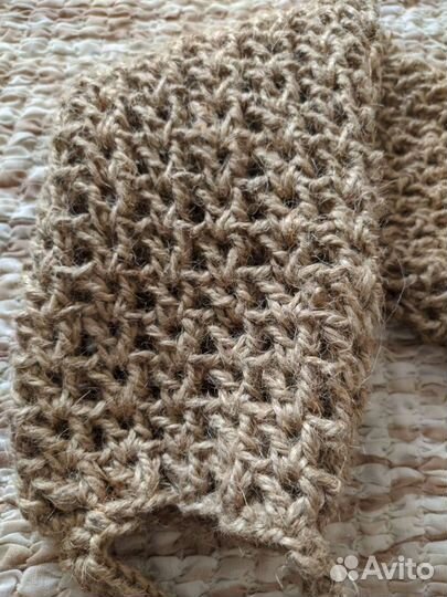 Мочалка из джута ручная работа