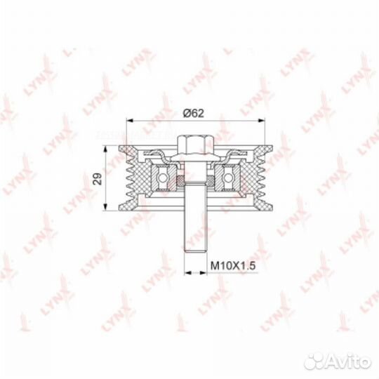 Lynxauto PB-7063 Ролик натяжной приводного ремня