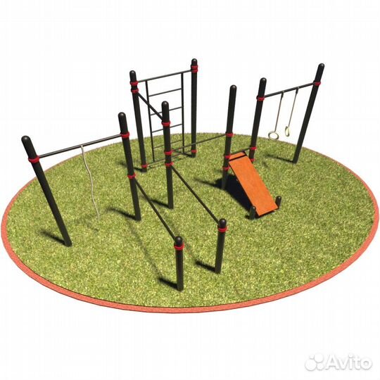 T-033 Турники, стенка, скамья, кольца, канат D108