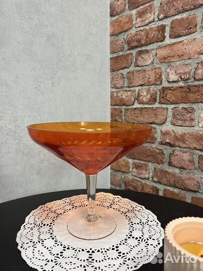 Конфетница цветное стекло СССР