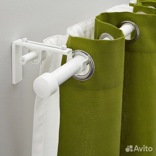 Карниз белый IKEA Hugad 210-385 однорядный