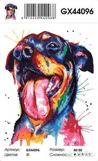 Картина по номерам 40x50 Разноцветный портрет
