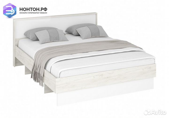 Кровать двуспальная Дублин дуб крафт белый / белый