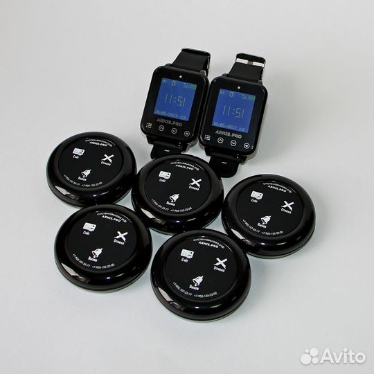 Кнопка вызова персонала и часы пейджер официанта