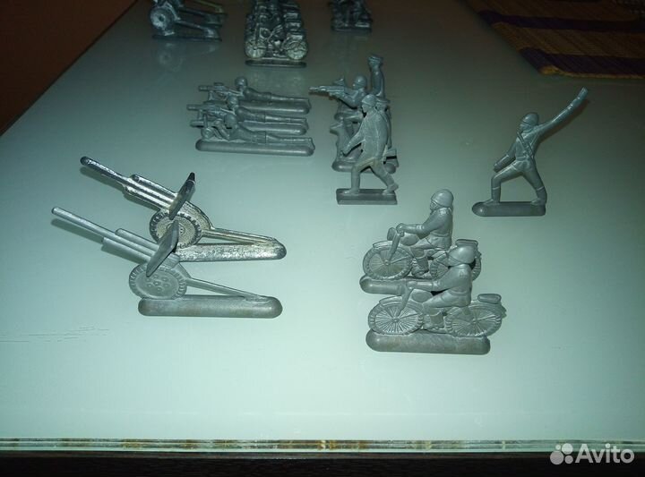 Оловянные солдатики СССР, артиллерия, стрелки 27шт