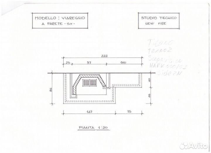 Камин Viareggio с топкой C 100 RF (пристенная)