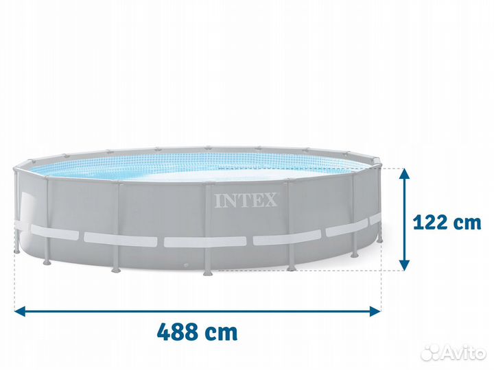 26326 Бассейн каркасный intex Ultra Frame 488х122