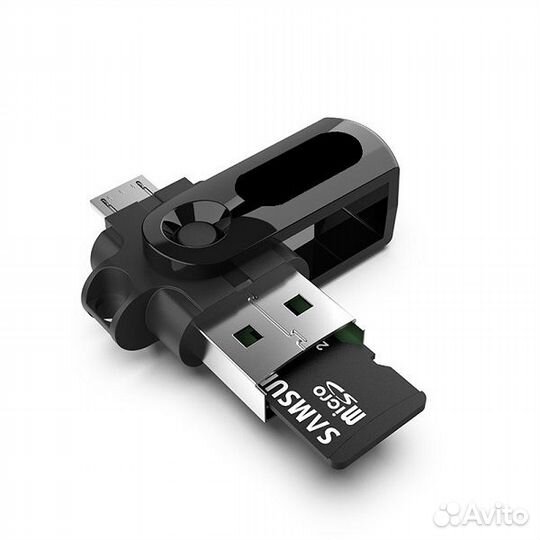 Переходник OTG (штекер USB/TF - штекер microUSB)(M