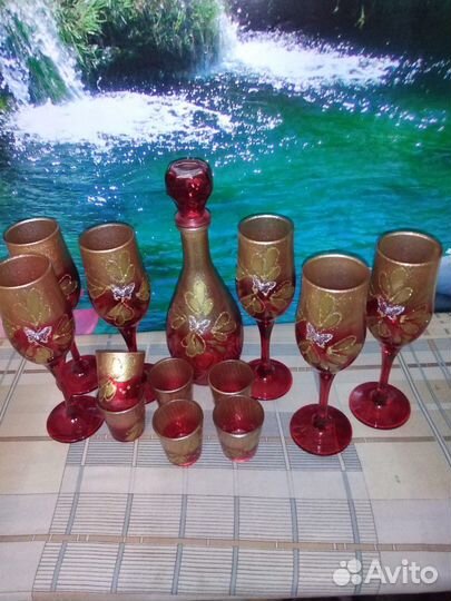 Набор/графин+рюмки+бокалы