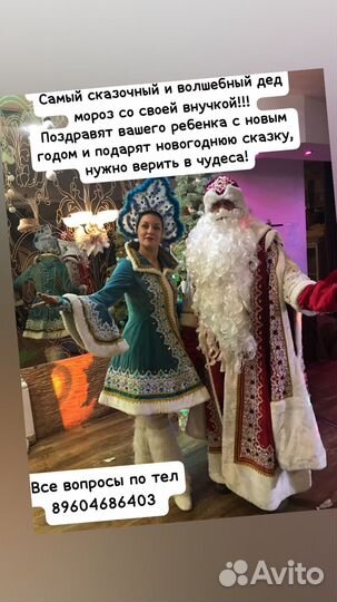 Дед мороз и снегурочка на дом