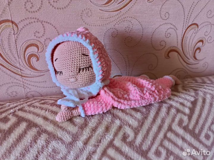 Кукла пупс мягконабивная игрушка-кармашек вязаная