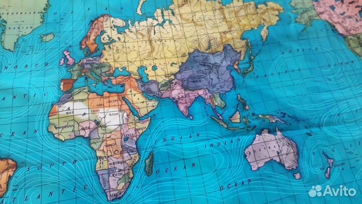 Карта мира ткань