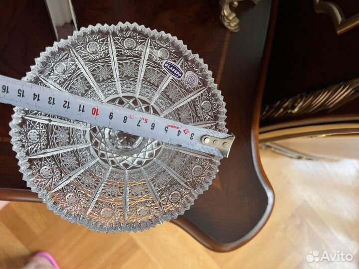 Хрустальная конфетница снежинка