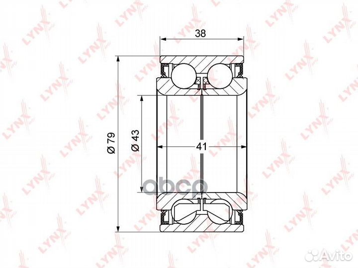 Подшипник ступицы передний (41/38x43x79) honda