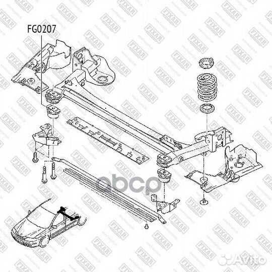 Сайлентблок задней балки renault laguna 01- FG0