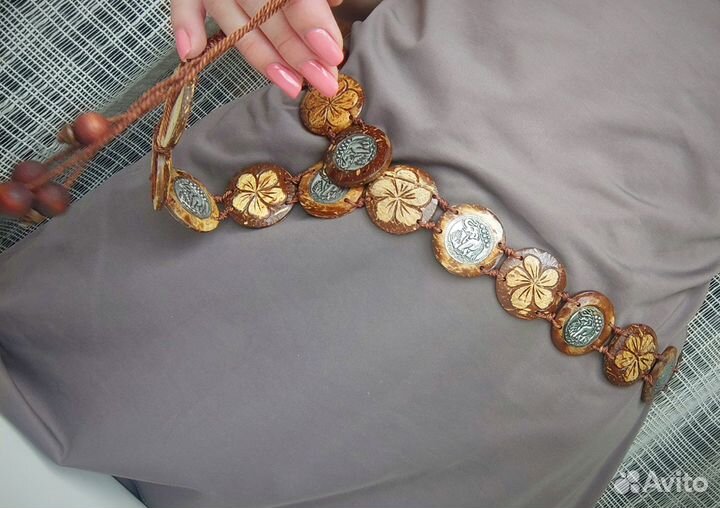 Пояс деревянный кокосовый Бали