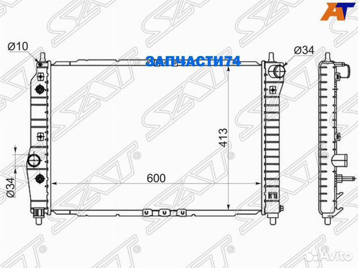 Радиатор Chevrolet Aveo 02-11 / Daewoo Kalos 02-08,SAT