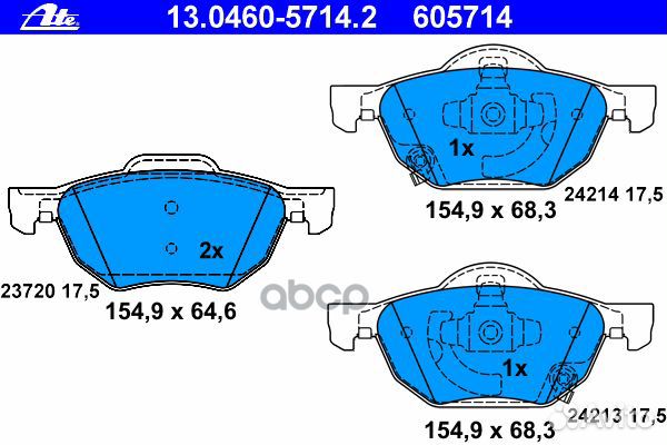 Колодки торм.пер. 13-0460-5714-2 Ate
