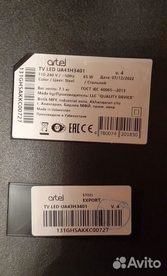 Телевизор на запчасти