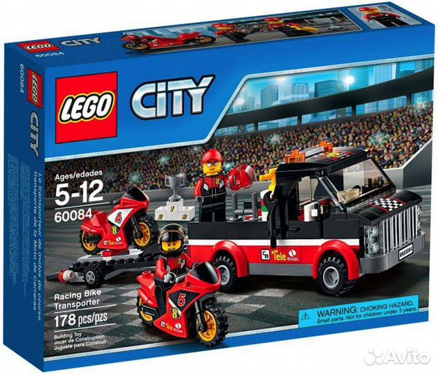 Lego City Перевозчик гоночных мотоциклов 60084