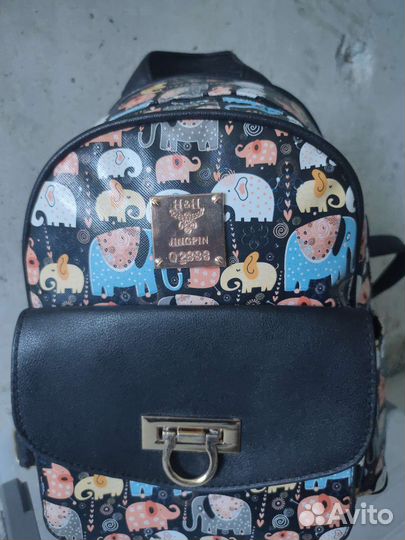 Забавный рюкзак со слонами. Много карманов