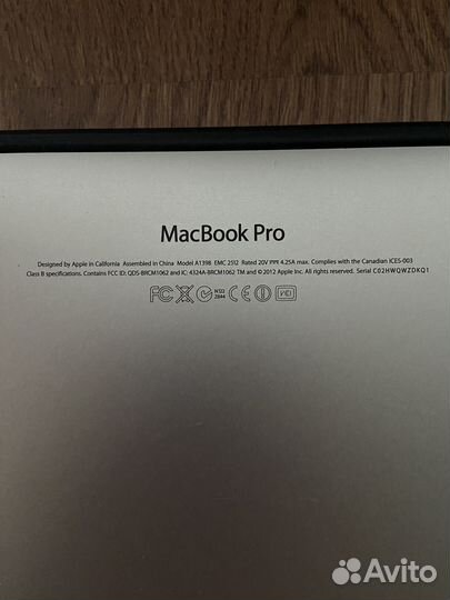 Продам MacBook Pro 15 2012 года на запчасти