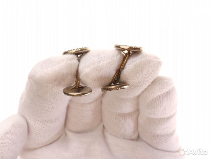 Двойные Запонки Перламутр США Винтаж