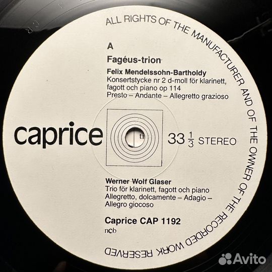 Трио фагус - Мендельсон, Вилла Лобос, Глейзер