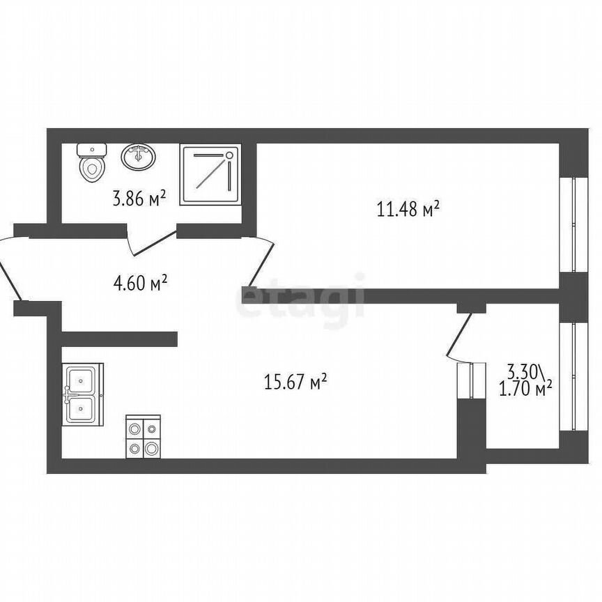 1-к. квартира, 37,3 м², 15/15 эт.