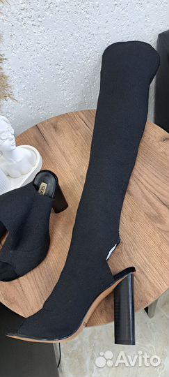Сапоги ботфорты zara
