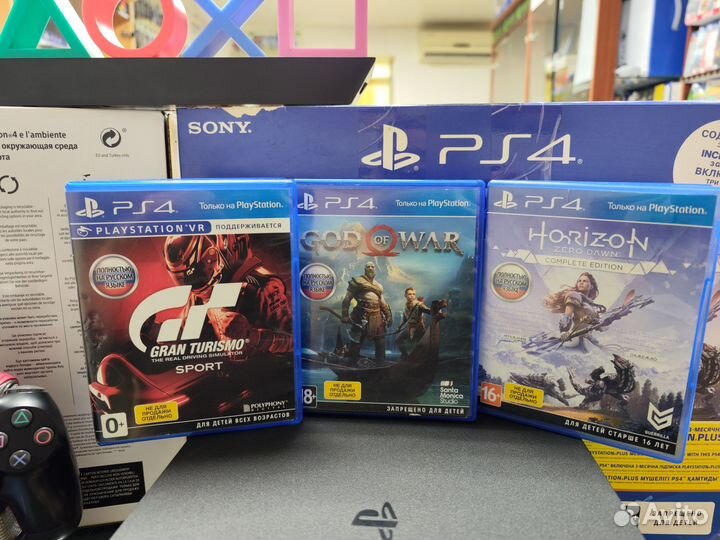 Sony PS4 Slim 1TB(2208) 2 Джоя/50+Игр еа/3 Диска
