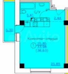 Квартира-студия, 36,6 м², 10/17 эт.