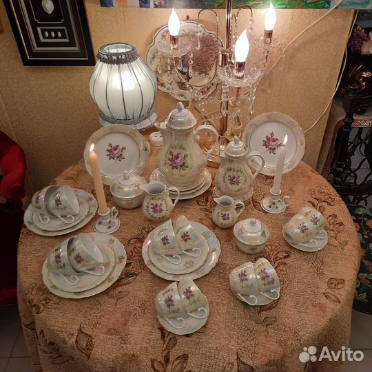 Набор посуды. сервиз чайно-кофейный.роза. германия