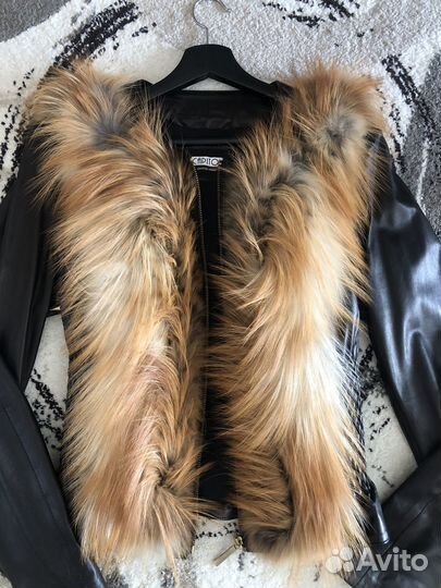 Куртка кожаная с лисой