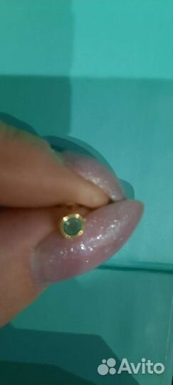 Серьги с изумрудом,золото