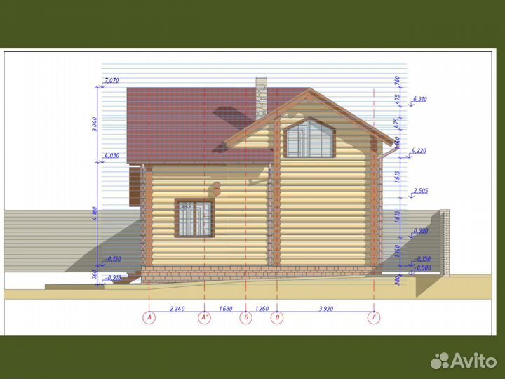 Сруб дома из бревна