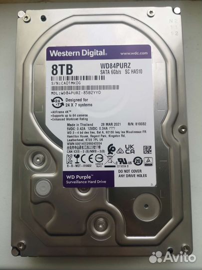 Жесткий диск 8тb WD84purz