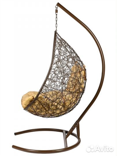 Кресло подвесное Easy brown, коричневая подушка
