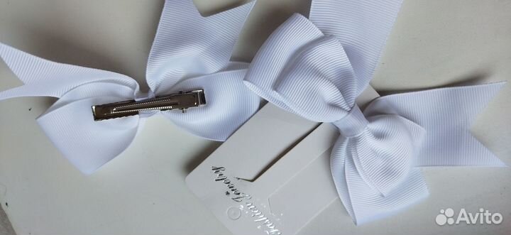 Бантики белые школьные Бант заколка